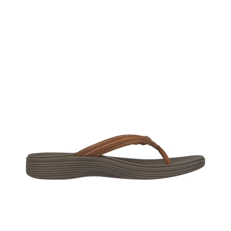Skechers Arch Fit Abrasion Resistant Slip Resistant Flip Flops Women's Brown-1