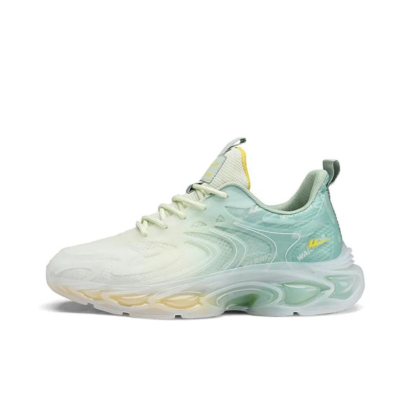 Warrior Low Top Running Shoes Men's White Green Yellow-0