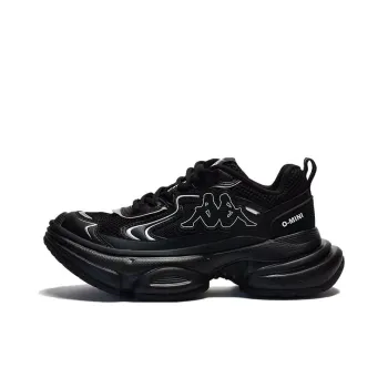 Kappa Non slip Wear resistant Shock Absorption Low Top Chunky Sneakers Women's Black