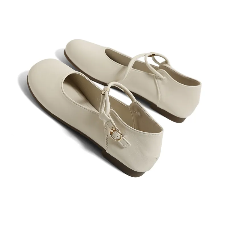 HUANQIU Flat Mary Jane Shoes Women's-5