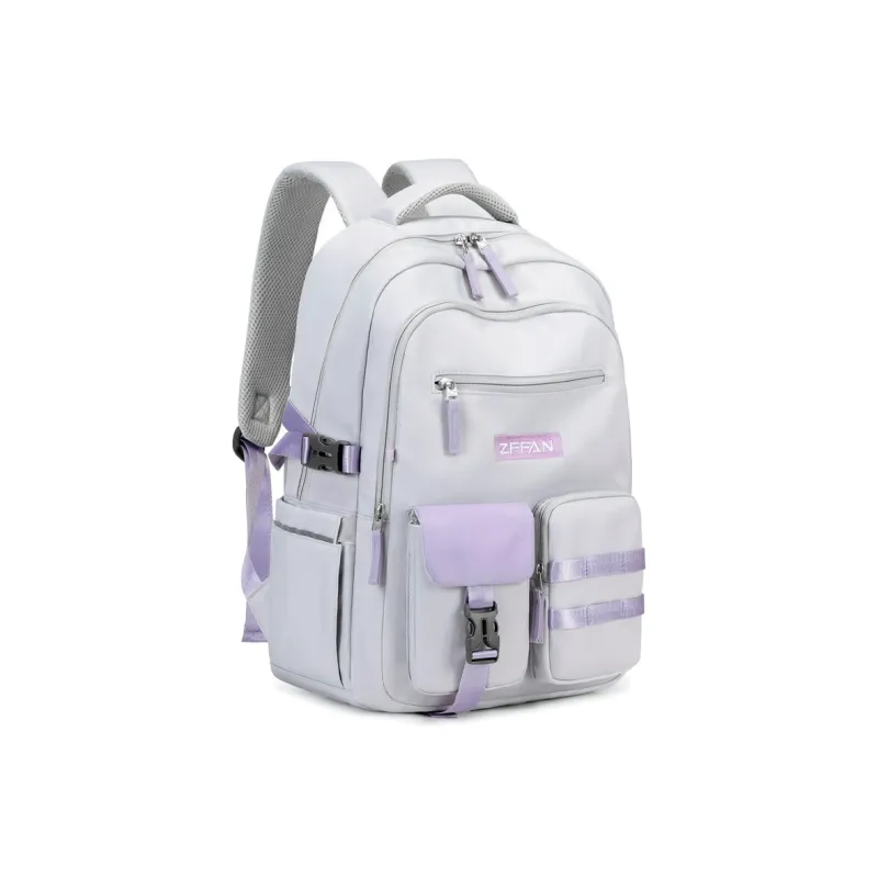 ZUOFEIFAN Nylon Backpacks Unisex Gray Green/Gray Purple-11