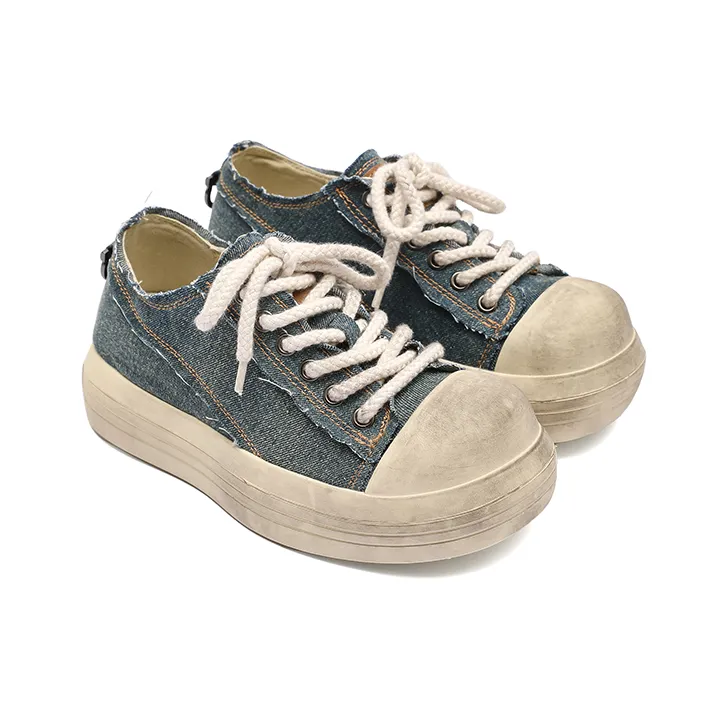Angelmi Wear Resistant Low Top Skateboard Shoes Men's Blue-2