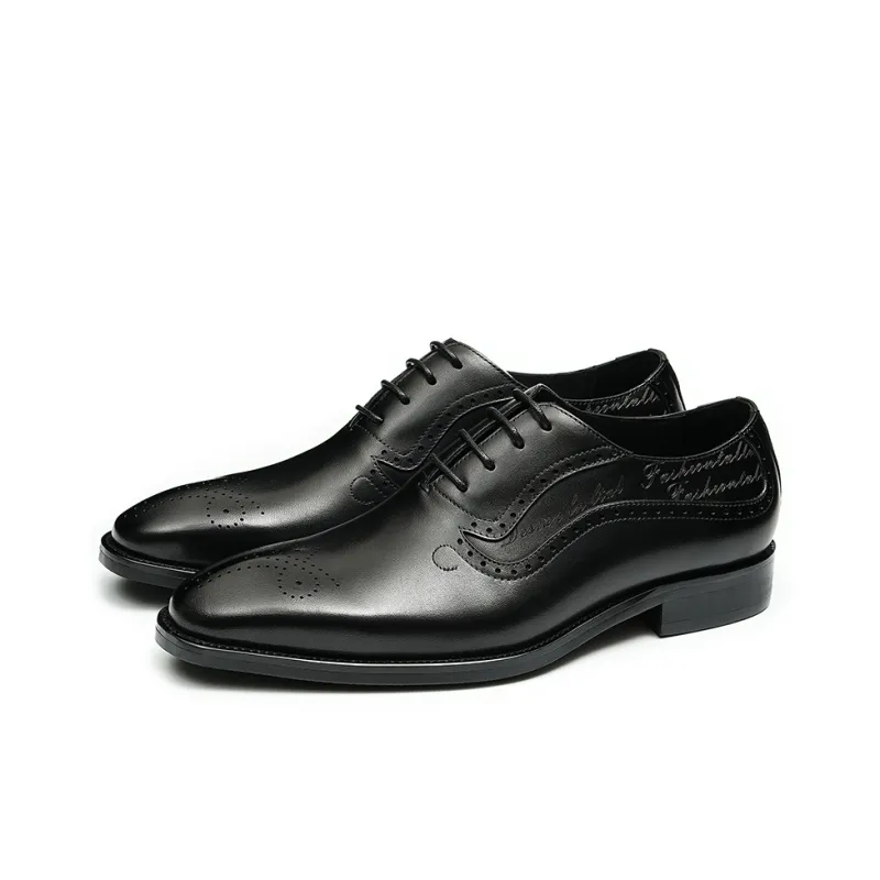 ASTON M.JAZZ Dress Shoes Men Low Top Black/Coffee-8