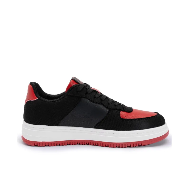 Seattle Palm Anti Slip Wear Resistant Low Top Skateboard Shoes Men's Black Red-1