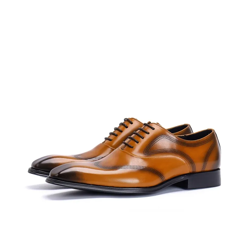 ASTON M.JAZZ Dress Shoes Men Low Top Black/Brown-9