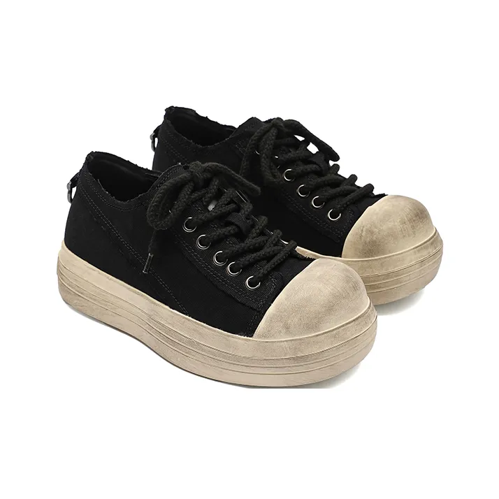 Angelmi Wear-Resistant Low-Top Skateboard Shoes Men's Black-1