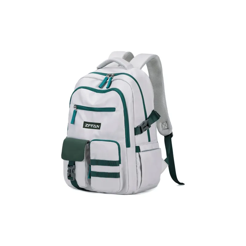 ZUOFEIFAN Nylon Backpacks Unisex Gray Green/Gray Purple-1