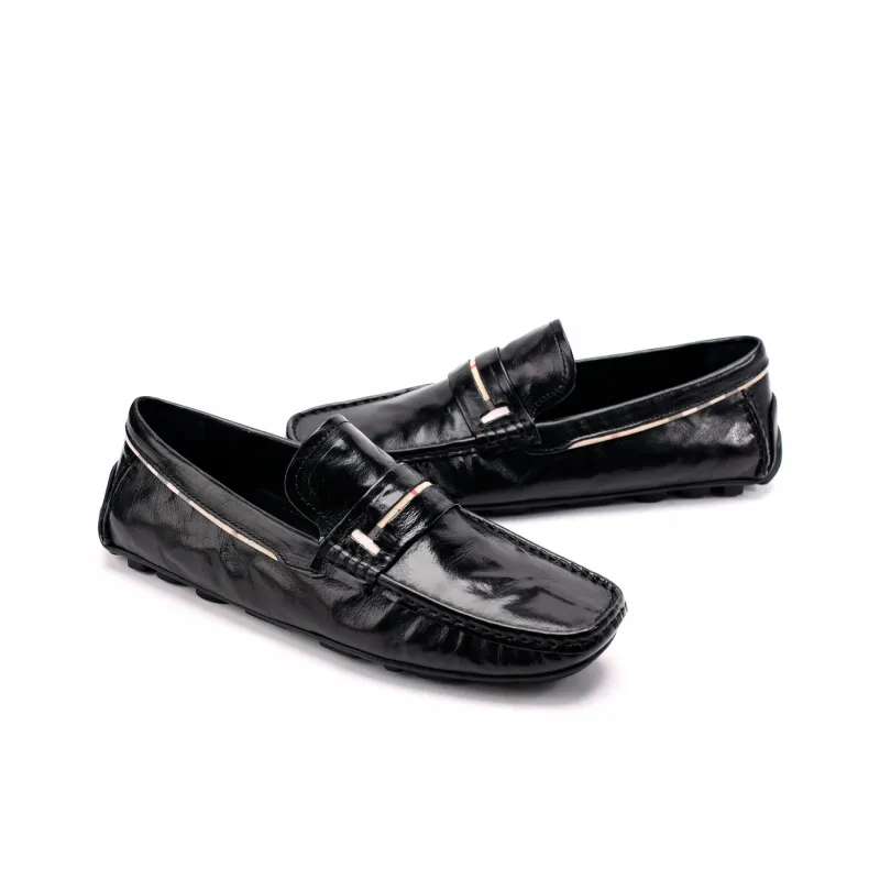 Brounvanm Gommino Loafers Men Black-3