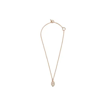 HERMES Mini Maillon Rose Gold Plated Necklaces Unisex Light Brown