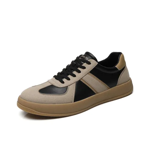 OCEANIA ROO German Army Trainers Cushioned Abrasion Resistant Slip Resistant Low Top Skateboard Shoes Men's Black