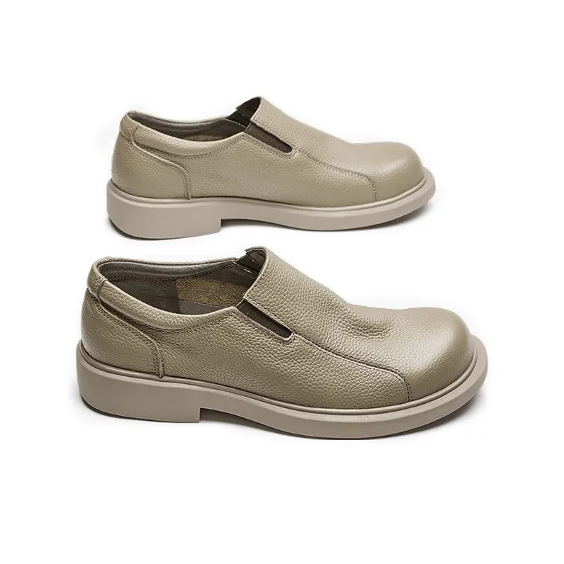 LEYGMENLG Men's Casual Shoes Men Low-Top Apricot-3