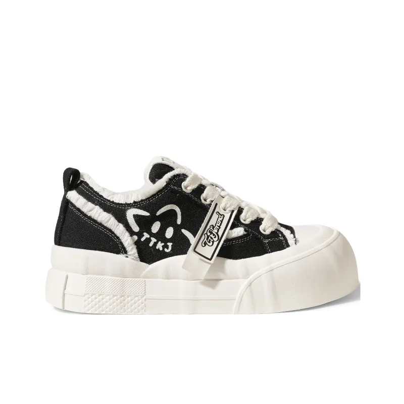 TTKJ Height Increasing Abrasion Resistant Slip Resistant Low Top Skateboard Shoes Women's-1