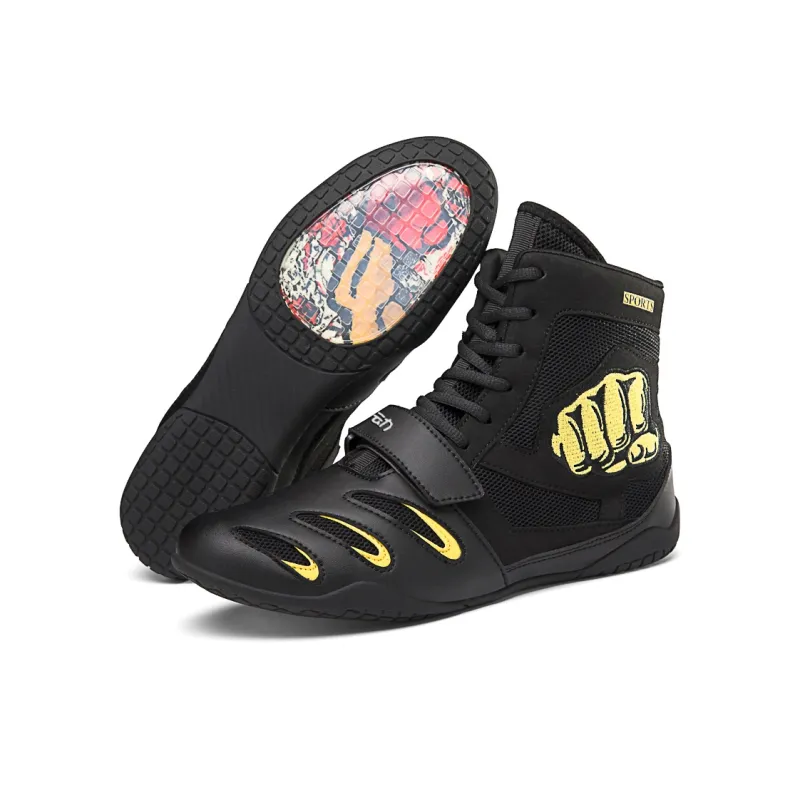 Locke Training Shoes Unisex High Top Red, Black-3