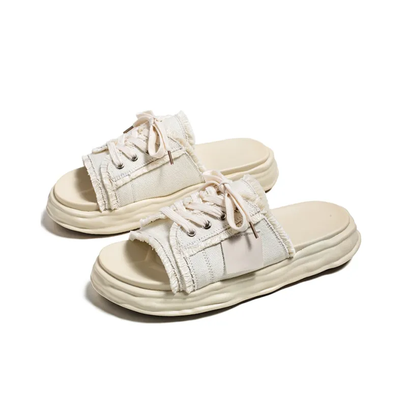YEDANI Slide Slippers Men Beige/Black-5