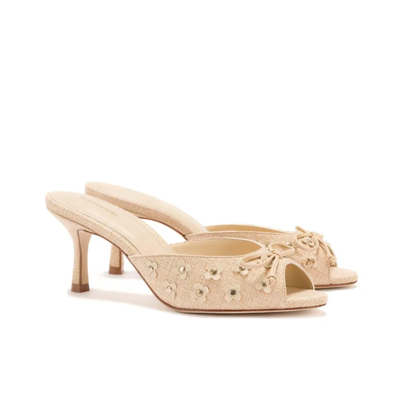 Larroude Slip-Resistant Slide Slippers Women's Beige-2