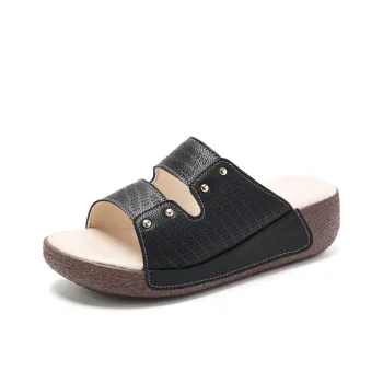 Reivanti Slip Resistant Slide Slippers Women's Black