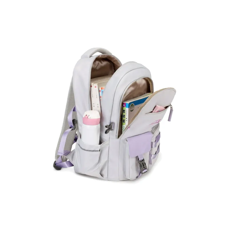ZUOFEIFAN Nylon Backpacks Unisex Gray Green/Gray Purple-12