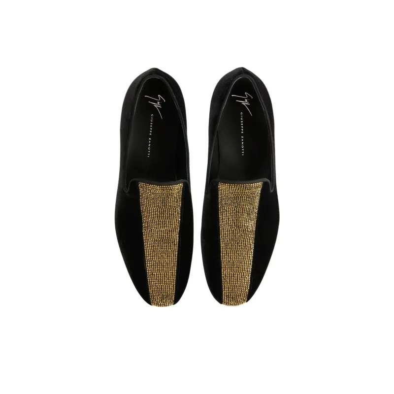 Giuseppe Zanotti Tuxedo Diamond Velvet Loafers-4