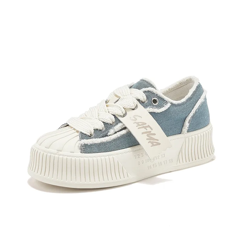XINGQILIUQIXIA x Safiya Wear-Resistant Breathable Lightweight Height Increasing Low-Top Canvas Shoes Women's-6