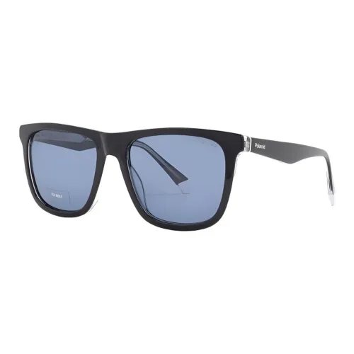 Polaroid Acetate Square Sunglasses Men's Black Crystal