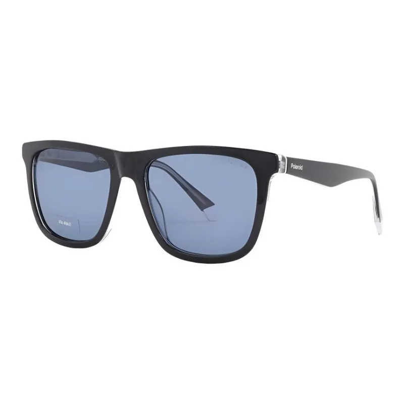 Polaroid Acetate Square Sunglasses Men's Black Crystal-0