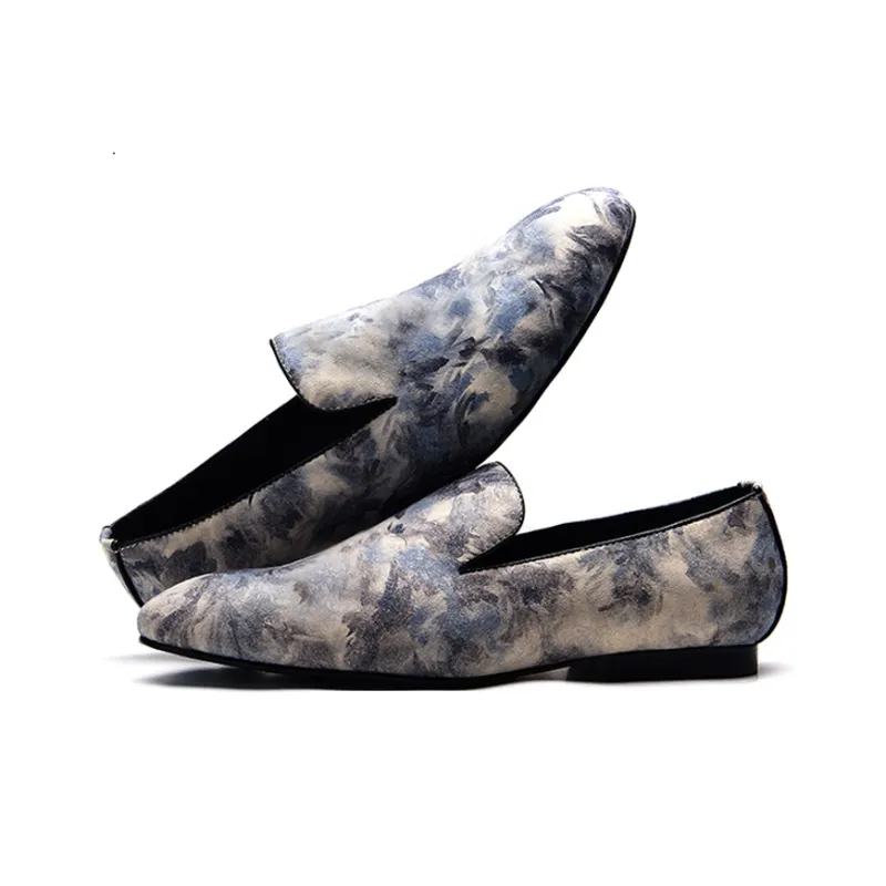 NORVINCY Loafers Unisex Ink Splatter Blue-3