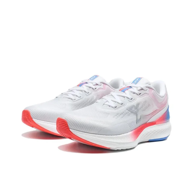 XTEP Cushioning Rebound Low Top Running Shoes Women's White Red Blue-1