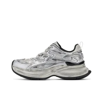 GG CC Chunky Sneakers Women's Low Top Silver/Black