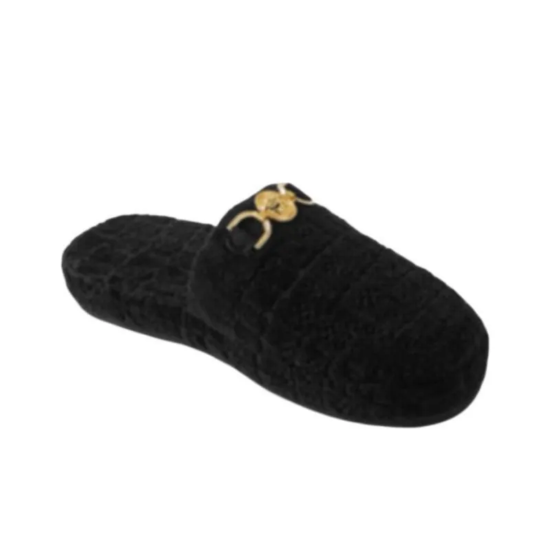 VERSACE Abrasion Resistant Closed Toe Slippers Women's Black-2