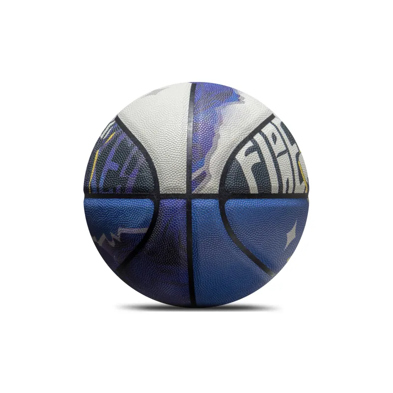 FireMonkey PU Basketball White Blue Size 7 Ball Glow In The Dark Unisex-1