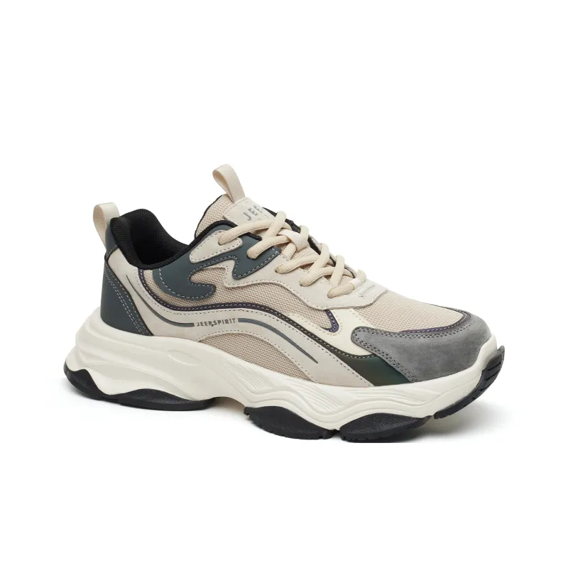 JEEP SPIRIT Low Top Chunky Sneakers Men's Moon Dust Gray-3