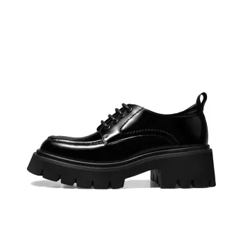 THOM WILLS Fashion Versatile Shiny Derby Shoes Casual Shoes 5.8cm Women's Black