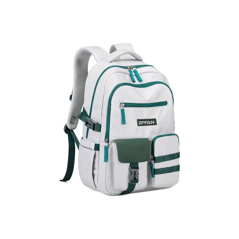 ZUOFEIFAN Nylon Backpacks Unisex Gray Green/Gray Purple-3