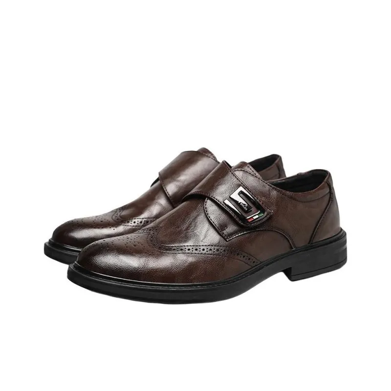G.N.SHIJIA Dress Shoes Men Low Top Black/Brown-5