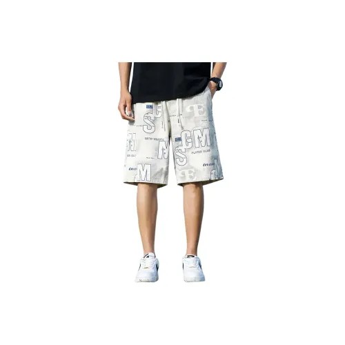 Tonlion Casual Shorts Men Off White