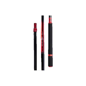 Even Ball Fishing Nets Carbon Fiber Sky Sword Fishing Net Pole 2nd Generation Without Net Head Black Red