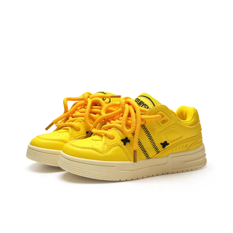 STUR YSN Wear resistant And Lightweight Low Top Skateboard Shoes Unisex Yellow Black-1