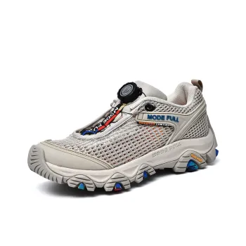 MODE FULL Cushioned Slip Resistant Abrasion Resistant Breathable Low Top Hiking Shoes Men's