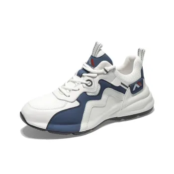 KOLUMB Cushioning, Slip Resistant, And Breathable Low Top Casual Shoes Men's White Blue