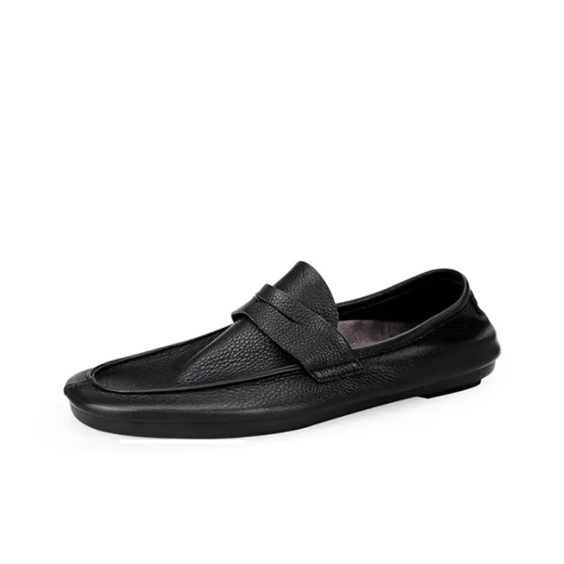 Voguhomme Gommino Loafers Men Black/Orange-1