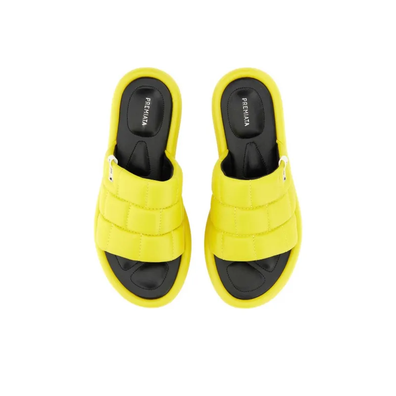 PREMIATA Slip Resistant Abrasion Resistant Slide Slippers Women's Yellow-4