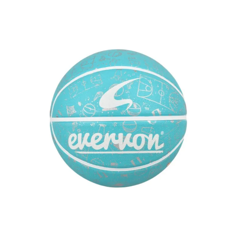 EVERVON Rubber Basketball Blue White Size 5 Training Kids'-1