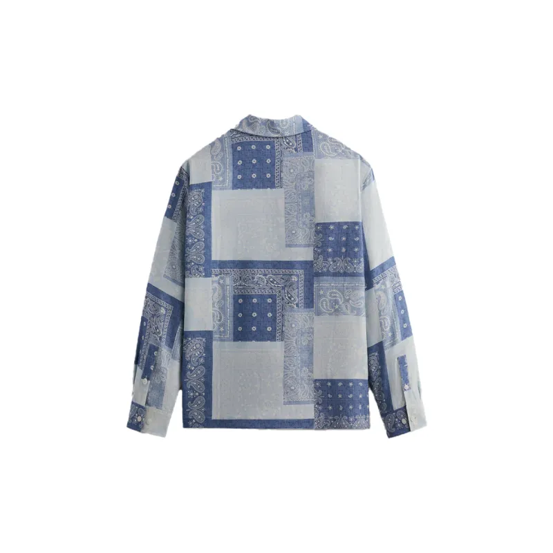 KITH Washed Paisley Long Sleeve Boxy Collared Overshirt-1