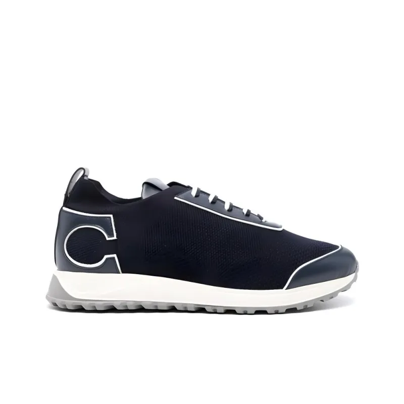 Canali Logo-patch Knitted Sneakers-1