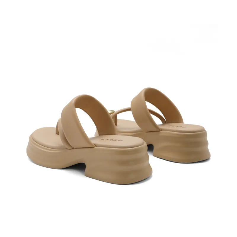 BELLE EVA Metal Slip-Resistant Slide Slippers Women's Ecru Apricot-7