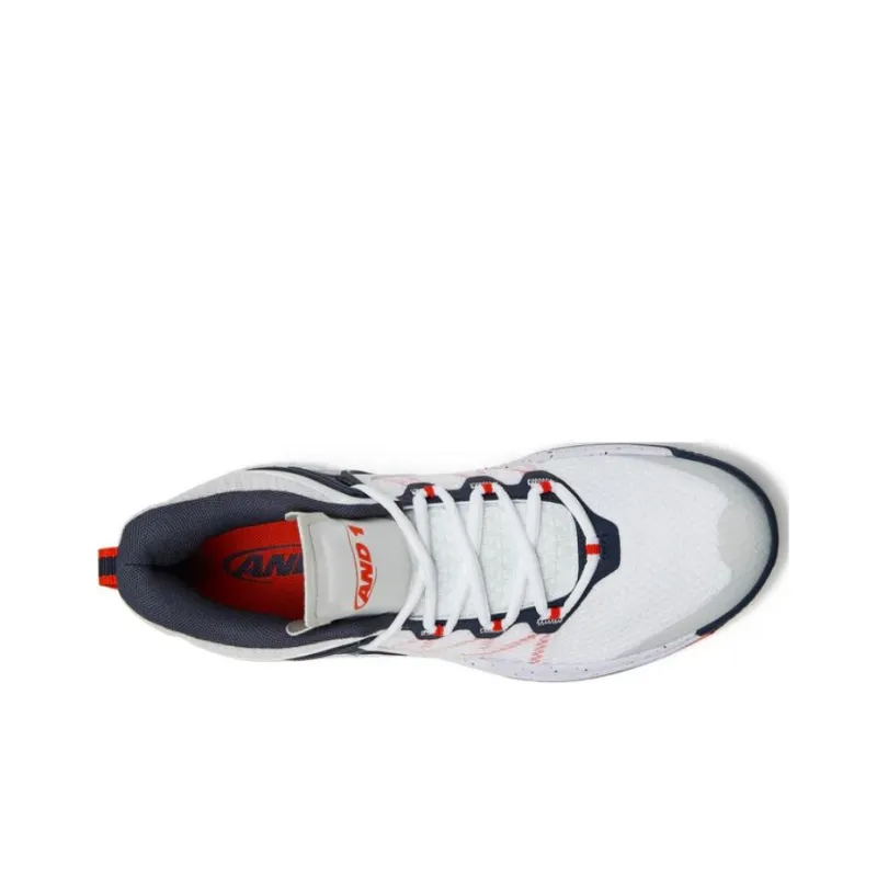 AND1 Cushioning Wear-Resistant Low-Top Basketball Shoes Men's White-3