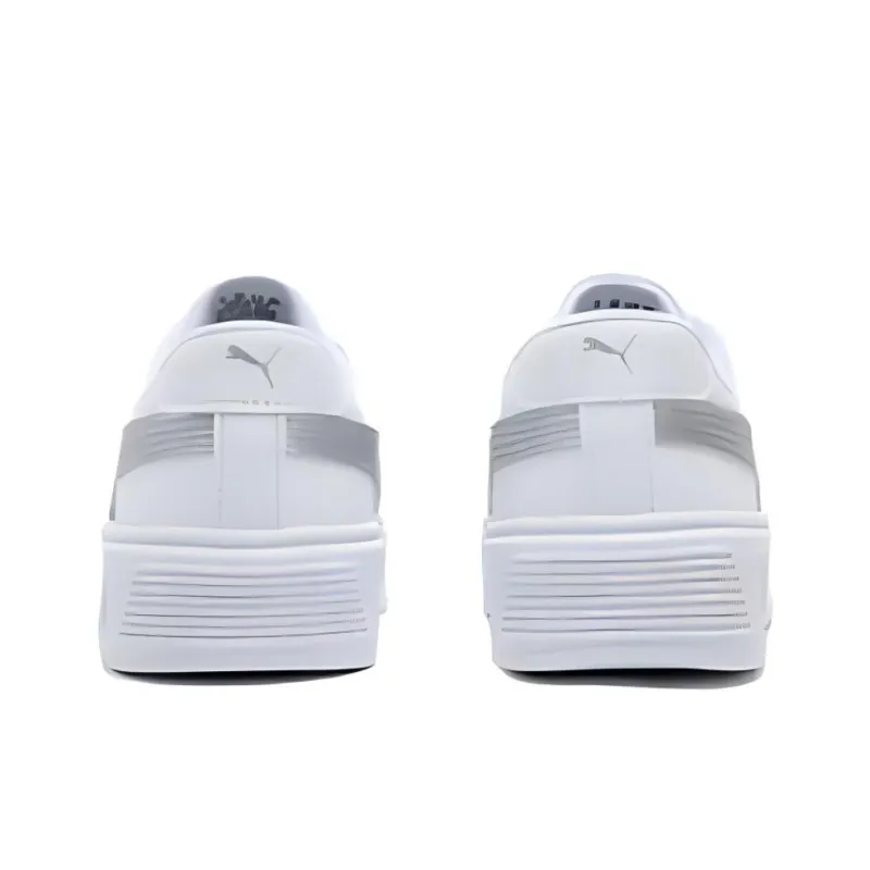 PUMA Slip Resistant Cushioning Low Top Skateboard Shoes Women's Silver White-3