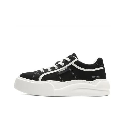 A&M Skateboard Shoes Men Low-Top Black