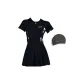 Black Two-Piece Set (Swimsuit+Swimming Cap)