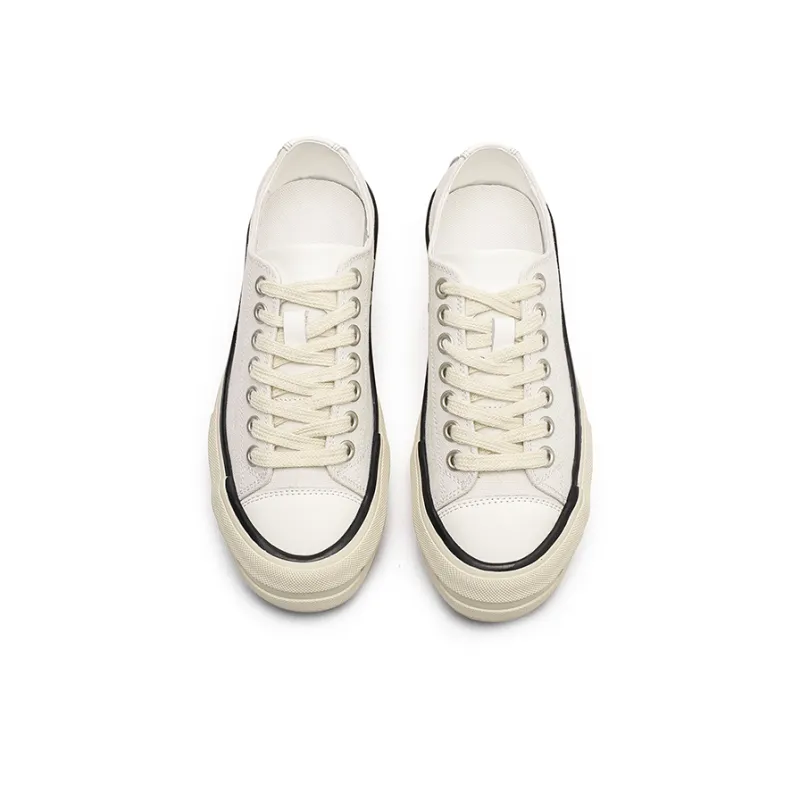 Angelmi Low Top Skateboard Shoes Unisex Gray White-3